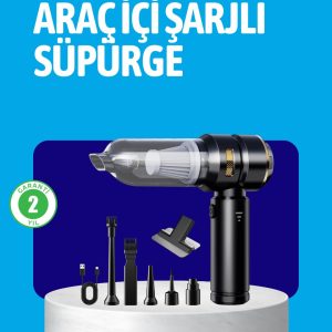 HEPA Filtreli Sessiz Çalışan Kablosuz Şarjlı Mini Süpürge