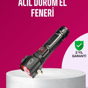 Acil Durum El Feneri Çekiç ve Pusula Özellikli Güçlü Işık