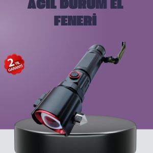 Güçlü Işıklı El Feneri Acil Durum Çekiç ve Pusula