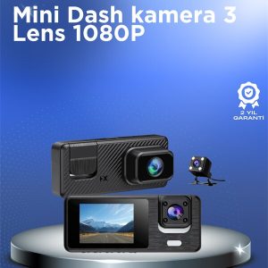 1080P 3 Kameralı Araç DVR – Döngü Kayıt ve Geri Görüş Özellikli