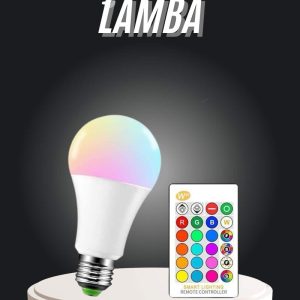 Ambiyans Aydınlatma RGB Led Lamba Kumandalı Renk Değiştirebilen
