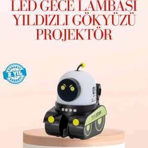 Robot Tasarımlı Bluetooth Hoparlörlü Yıldızlı Gökyüzü Projektör