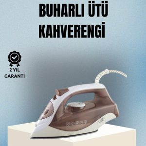 2200 Watt Buharlı Ütü Kahverengi Seramik Taban Şok Buharlı