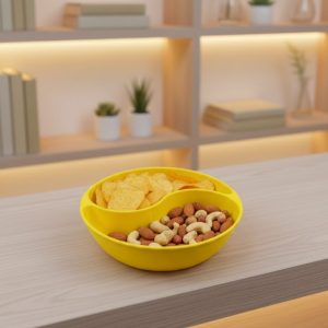 Dekoratif Sarı Çerezlik Kase 4’lü Set 3x12 cm