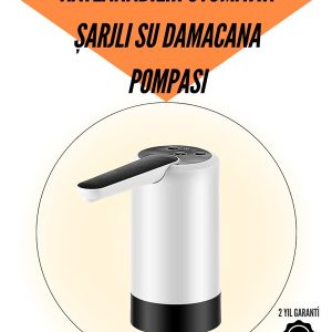 Şarjlı Su Pompası 8000mAh | Cam Damacana Uyumlu | Tek Tuşla Kontrol | USB Şarjlı Otomatik Dolum