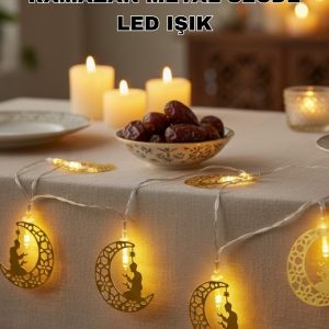 Ramazan Temalı Ay İçinde Secde Eden Adam LED Peri Işığı
