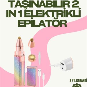 8000 RPM Taşınabilir Epilatör – Kaş Düzeltici ve Dudak Epilatörlü Pille Çalışan