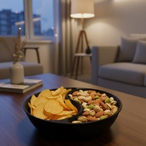 Dekoratif Siyah Çerezlik Kase 4’lü Set 3x12 cm