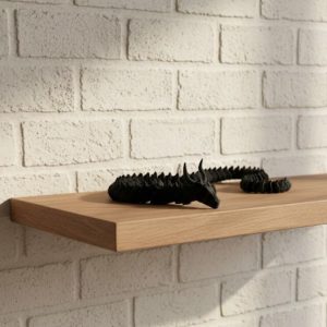 Siyah Hareketli Ejderha Figürü Esnek Gövdeli Dekoratif Tasarım 60 cm