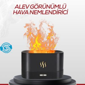 LED Işıklı Buhar Makinesi Alev Efektli Kumandalı Oda Nemlendirici