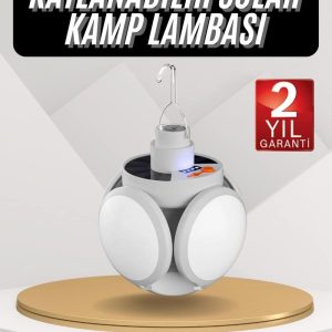 Kamp Lambası Güneş Enerjili Solar 5 Kanatlı Katlanır Lamba Karavan