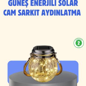 Güneş Enerjili Cam Sarkıt Bahçe Balkon Teras Aydınlatma 30 LED