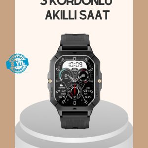 3 Kordonlu Akıllı Saat Uzun Pil Süreli