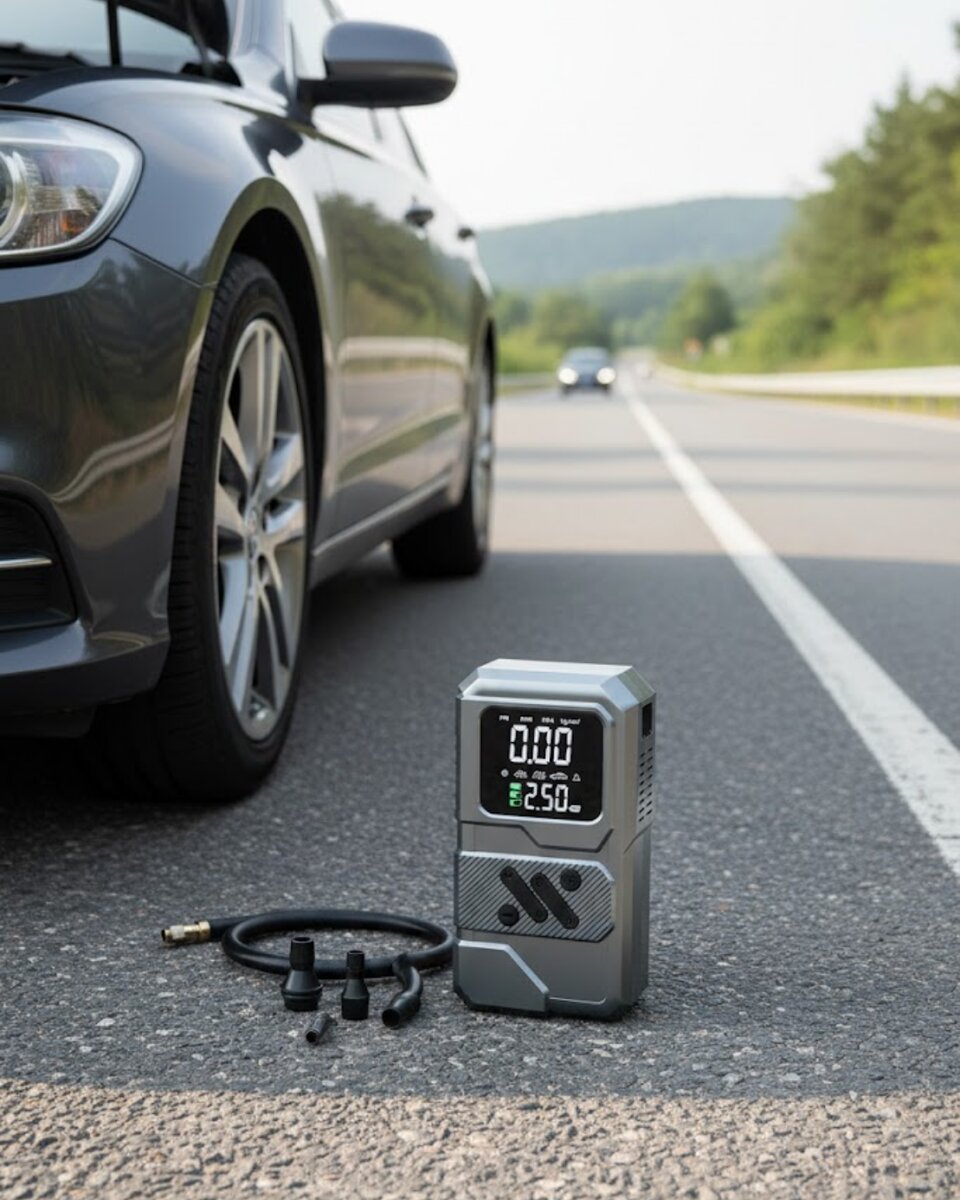 Çok Fonksiyonlu Akü Takviye ve Taşınabilir Hava Kompresörü