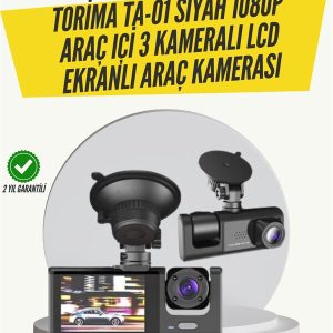 TA-01 3 Kameralı 1080P Araç Kamerası Siyah