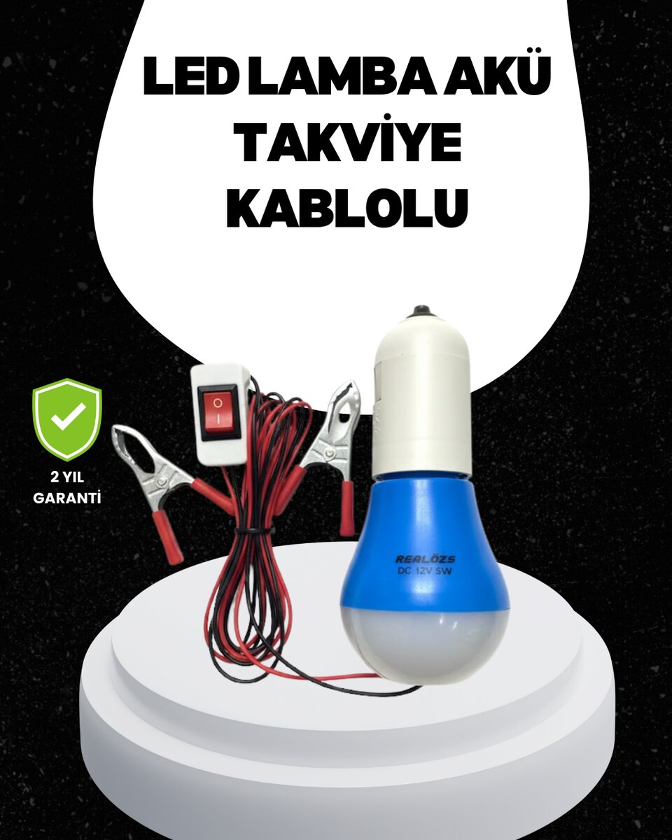 Araç Akü Bağlantılı 12V LED Ampul Pratik Işık Çözümü