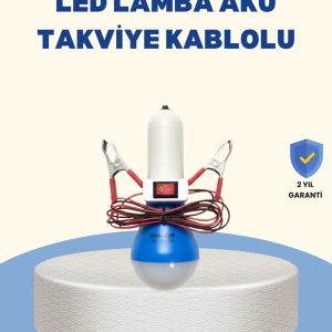 Timsah Kıskaçlı 12V LED Ampul Kamp ve Acil Durum Lambası