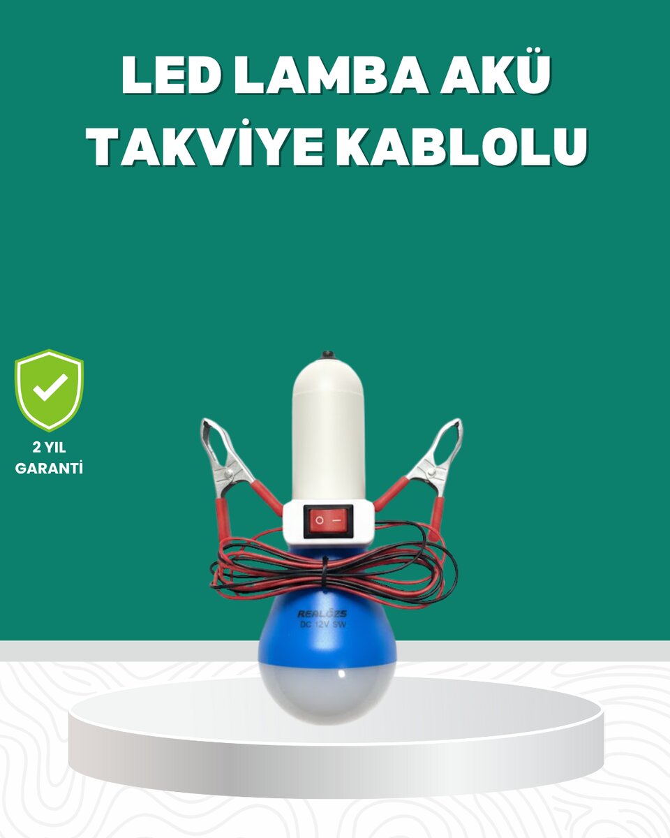 Aküden Çalışan 12V LED Ampul Taşınabilir Kullanım