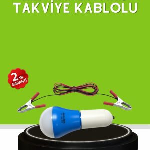 12V LED Ampul Anahtarlı Kablolu Pratik Aydınlatma