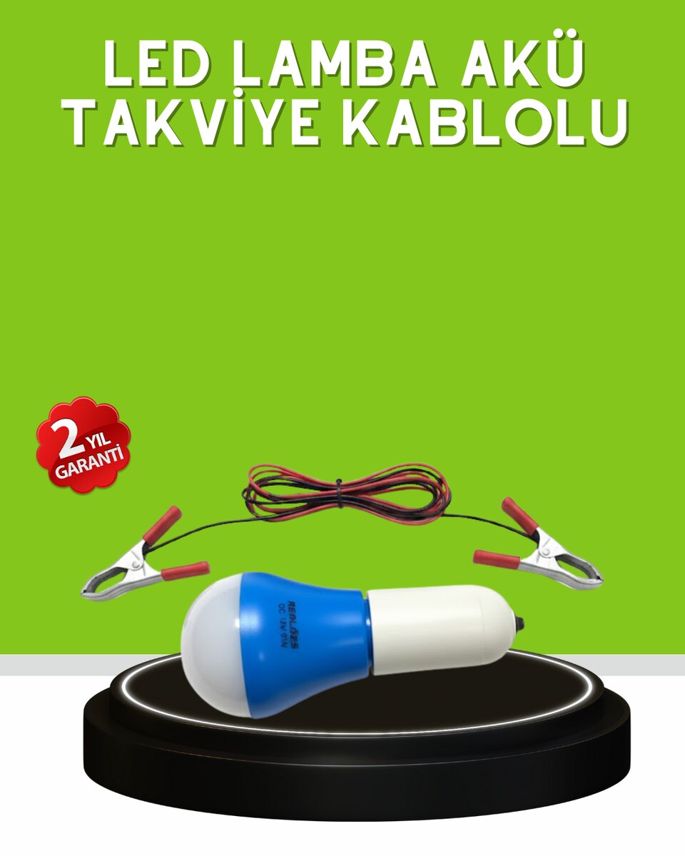 12V LED Ampul Anahtarlı Kablolu Pratik Aydınlatma