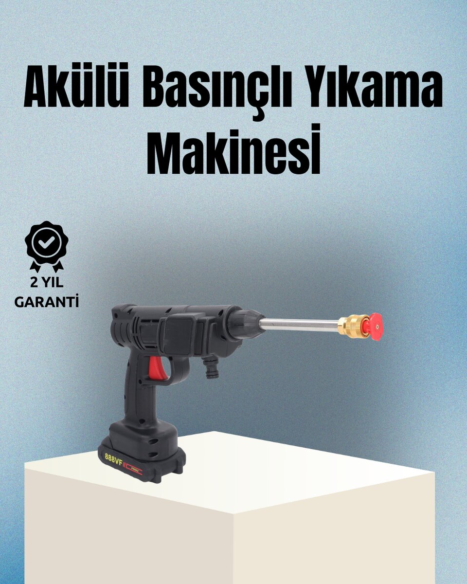Taşınabilir Şarjlı Basınçlı Yıkama Tabancası Köpük Aparatlı