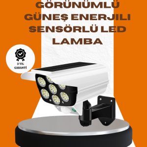 Solar Şarjlı Kamera Tasarımlı LED Duvar Lambası Hareket Sensörlü Dış Mekan Aydınlatma