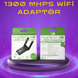 Yüksek Hızlı 1200 Mbps Çift Bant USB WiFi Adaptör – Güçlü Sinyal Geniş Uyumluluk