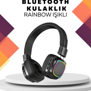 Kablosuz RGB Işıklı Katlanabilir Bluetooth Kulak Üstü Kulaklık