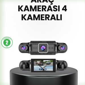 GPS’li 4 Kameralı Araç İç Dış Kayıt Sistemi 1080P WiFi Destekli