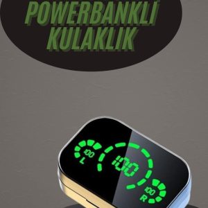 Kablosuz Bluetooth Kulaklık Çift Telefon Destekli Powerbankli Dijital Göstergeli