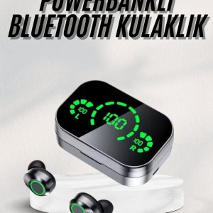 Yeni Nesil Bluetooth Kulaklık Çağrı Cevaplayabilen Dijital Göstergeli Powerbankli