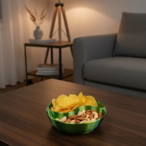 Dekoratif Yeşil Çerezlik Kase 4’lü Set 3x12 cm