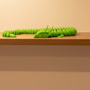 Hareketli Yeşil Ejderha Figür Uzun Gövdeli Koleksiyonluk Tasarım