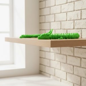 Yeşil Hareketli Ejderha Figürü Esnek Gövdeli Fantastik Dekor 60 cm