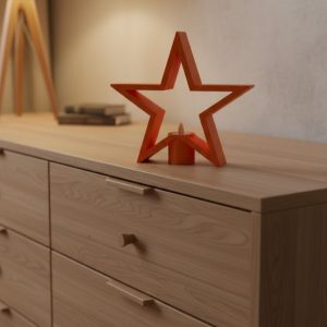 Dekoratif Yıldız Şeklinde Turuncu Mumluk Ev Aksesuarı