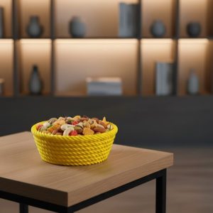 Yuvarlak Çerezlik Sarı Şık Tasarım ve Kompakt Boyut