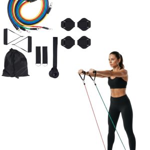 11 Parça Çok Fonksiyonlu Kapı Arkası Egzersiz Bandı Ev Tipi Spor Seti