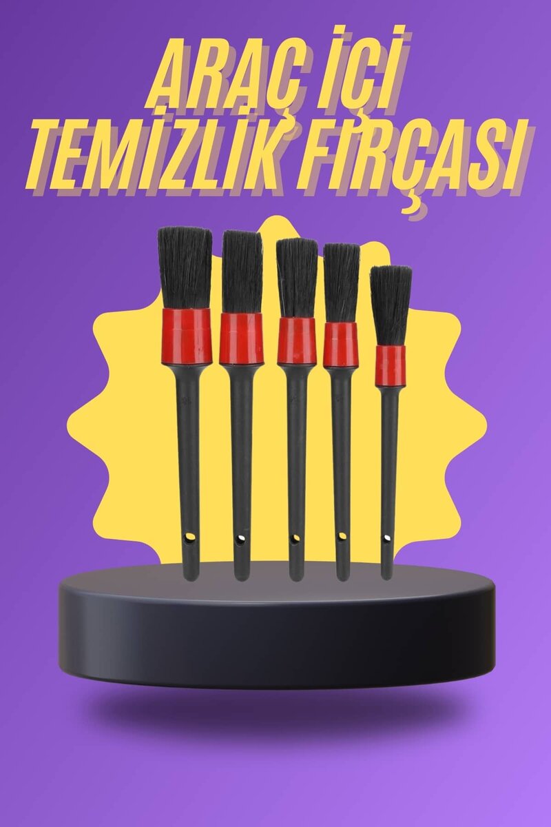 5 Parça Araç İçi Temizlik Fırçası Araç İçi-Dışı Temizleme Fırça Seti