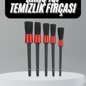 5 Adet Oto Detaylı Temizleyici Araç İçi Temizlik Fırça Seti Koltuk Döşeme Kapı Toz Alma Fırçası