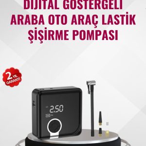 Kompakt Tasarımlı LED Işıklı Taşınabilir Hava Kompresörü