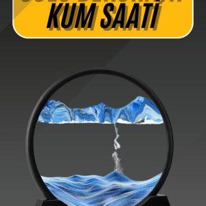 3D Led Işıklı Kum Saati Gece Lambası Hareketli Sulu Kum Saati Dekoratif