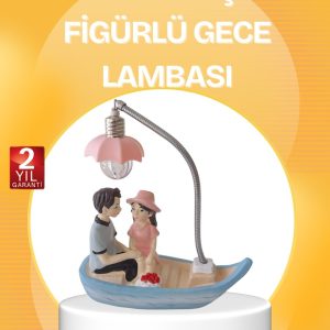 Romantik Çift Figürlü Gece Lambası Sandal Model Sevgiliye Özel Hediye