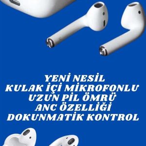 2.Nesil Yeni Model TWS Bluetooth Kulaklık Dokunmatik Kontrol Yüksek Ses Kaliteli