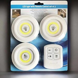 Mutfak Dolap Altı Işığı Uzaktan Kumandalı Yapışkanlı Kablosuz Pilli