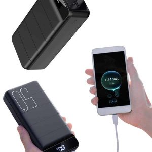 Taşınabilir Powerbank 50.000 mAh 4 Girişli Hızlı Şarj Led Göstergeli Fenerli Şarj