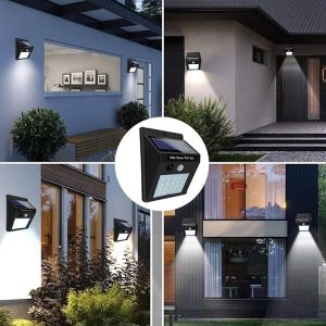 Güneş Enerjili Sensörlü Duvar Lambası Bahçe Lamba Suya Dayanıklı Bahçe Aydınlatma