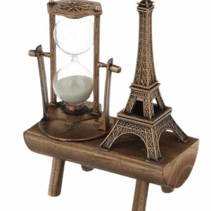Dekoratif Eyfel Kulesi ve Kum Saati Vintage Tarzı Masa Süsü Biblo