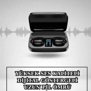 Kablosuz Bluetooth Kulaklık ve Kordon Hediyeli Akıllı Saat Nabız Ölçer Uzun Pil Ömrü