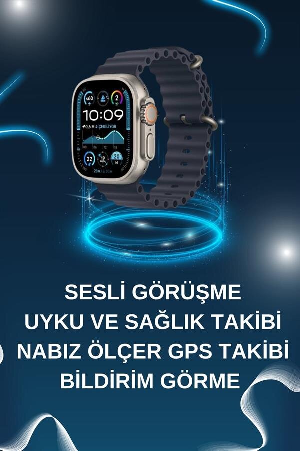 Akıllı Saat Bluetooth Bağlantılı NFC ve GPS Uyumlu Nabız Ölçer Sesli Görüşme