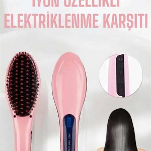 Fön Etkili Saç Düzleştirici Tarak Yıpranma Karşıtı Döner Kablo Isı Ayarlı